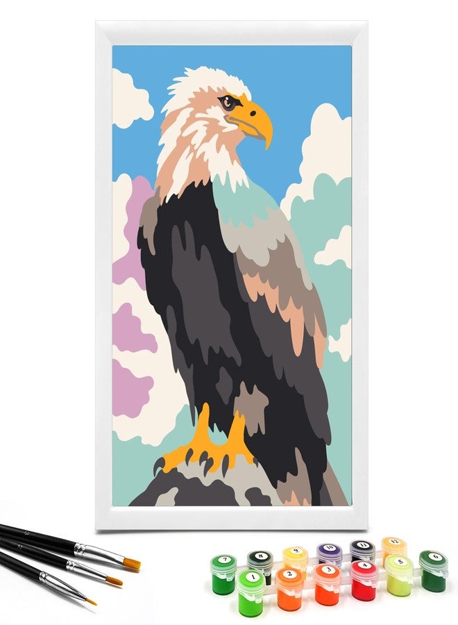 Nariolar Paint by Numbers for Kids Ages 4-8 with 7X9.5 inch Pre-Printed Cardboard,12 Acrylic Paint Pots and 3 Painting Brushes, Craft Gift Room Decor for Children,(Goshawk) - Image 1